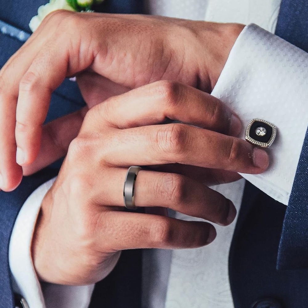 King Will Basic 6mm Men Wedding Black/Silver Tung… - image 3